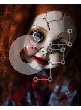 Intra Συλλεκτικό Ξύλινο Παζλ Plywood  4mm - Κοκκινομάλλα κούκλα με μακιγιάζ χαμογελώντας Σε Ξύλινο Κουτί - Διαστάσεις Puzzle: 10x10 cm – 25 κομμάτια