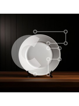 Σετ των 2 Intra Συλλεκτικό Ξύλινο Παζλ Plywood  4mm - Λευκό πιάτο σε ξύλινο τραπέζι με μαύρο φόντο Σε Ξύλινο Κουτί - Διαστάσεις: 10x10 cm – 25 κομμάτια