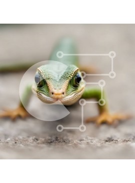 Intra Συλλεκτικό Ξύλινο Παζλ Plywood  4mm - Κοντινό πλάνο του προσώπου μιας σαύρας Σε Ξύλινο Κουτί - Διαστάσεις: 10x10 cm – 25 κομμάτια