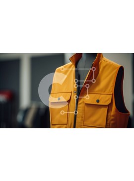 Σετ των 2 Intra Συλλεκτικό Ξύλινο Παζλ Plywood  4mm - Κομψό πορτοκαλί γιλέκο σε μανεκέν Σε Ξύλινο Κουτί - Διαστάσεις: 10x10 cm – 25 κομμάτια