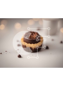 Σετ των 2 Intra Συλλεκτικό Ξύλινο Παζλ Plywood  4mm - Cupcake με παγωμένο σοκολάτα και πασπαλίζουμε Σε Ξύλινο Κουτί - Διαστάσεις: 10x10 cm – 25 κομμάτια