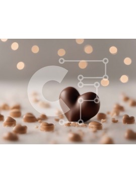 Σετ των 2 Intra Συλλεκτικό Ξύλινο Παζλ Plywood  4mm - Μπάρα σοκολάτας σε σχήμα καρδιάς που περιβάλλεται από μικρά κομμάτια σοκολάτας Σε Ξύλινο Κουτί - Διαστάσεις: 10x10 cm – 25 κομμάτια