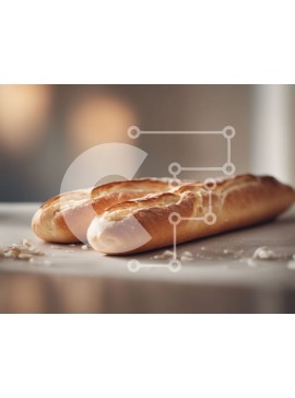 Σετ των 2 Intra Συλλεκτικό Ξύλινο Παζλ Plywood  4mm - Δύο μακριά ψωμιά σε ένα τραπέζι Σε Ξύλινο Κουτί - Διαστάσεις: 10x10 cm – 25 κομμάτια