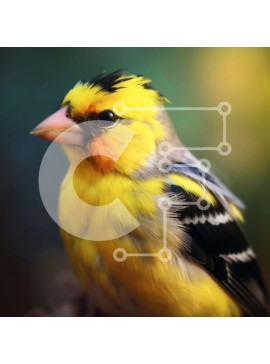 Intra Συλλεκτικό Ξύλινο Παζλ Plywood  4mm - Κίτρινο πουλί με ασπρόμαυρες ρίγες Σε Ξύλινο Κουτί - Διαστάσεις: 10x10 cm – 25 κομμάτια