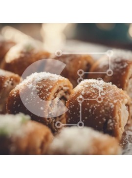 Σετ των 2 Intra Συλλεκτικό Ξύλινο Παζλ Plywood  4mm - Πιάτο γλυκισμάτων καλυμμένο με ζάχαρη άχνη Σε Ξύλινο Κουτί - Διαστάσεις: 10x10 cm – 25 κομμάτια