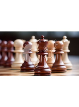 Intra Συλλεκτικό Ξύλινο Παζλ Plywood  4mm - Σκακιέρα με άσπρα και μαύρα κομμάτια σκακιού Σε Ξύλινο Κουτί - Διαστάσεις Puzzle: 10x10 cm – 25 κομμάτια