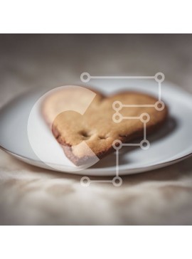 Σετ των 2 Intra Συλλεκτικό Ξύλινο Παζλ Plywood  4mm - Μπισκότο σε σχήμα καρδιάς σε ένα πιάτο Σε Ξύλινο Κουτί - Διαστάσεις: 10x10 cm – 25 κομμάτια