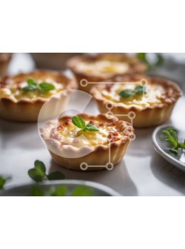 Σετ των 2 Intra Συλλεκτικό Ξύλινο Παζλ Plywood  4mm - Ομάδα μίνι τάρτες σε λευκά πιάτα Σε Ξύλινο Κουτί - Διαστάσεις: 10x10 cm – 25 κομμάτια