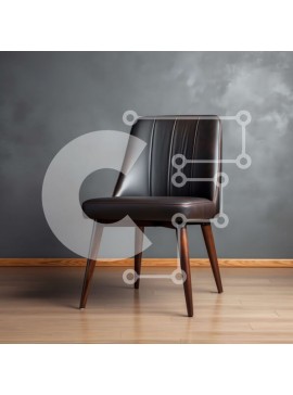 Intra Συλλεκτικό Ξύλινο Παζλ Plywood  4mm - Μαύρη δερμάτινη καρέκλα με ξύλινο σκελετό σε γκρι δωμάτιο Σε Ξύλινο Κουτί - Διαστάσεις Puzzle: 10x10 cm – 25 κομμάτια