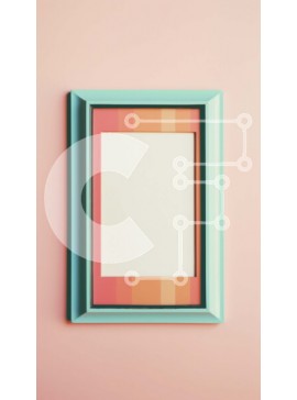 Intra Συλλεκτικό Ξύλινο Παζλ Plywood  4mm - Κενό λευκό πλαίσιο σε ροζ τοίχο Σε Ξύλινο Κουτί - Διαστάσεις Puzzle: 10x10 cm – 25 κομμάτια