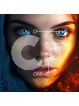 Intra Συλλεκτικό Ξύλινο Παζλ Plywood  4mm - Όμορφη εικόνα μιας γυναίκας με μπλε μάτια και κουκούλα Σε Ξύλινο Κουτί - Διαστάσεις Puzzle: 10x10 cm – 25 κομμάτια