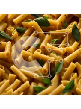 Σετ των 2 Intra Συλλεκτικό Ξύλινο Παζλ Plywood  4mm - Καταπληκτική εικόνα μαγειρεμένων ζυμαρικών με φρέσκα φύλλα βασιλικού Σε Ξύλινο Κουτί - Διαστάσεις: 10x10 cm – 25 κομμάτια