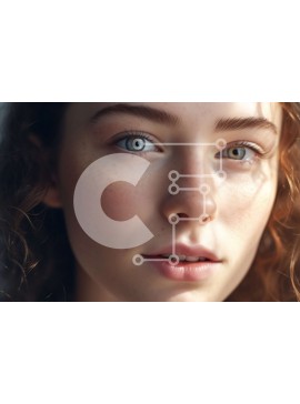 Intra Συλλεκτικό Ξύλινο Παζλ Plywood  4mm - Όμορφο πορτρέτο μιας νεαρής γυναίκας με μακριά σγουρά μαλλιά και πράσινα μάτια Σε Ξύλινο Κουτί - Διαστάσεις Puzzle: 10x10 cm – 25 κομμάτια