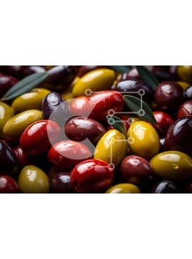 Σετ των 2 Intra Συλλεκτικό Ξύλινο Παζλ Plywood  4mm - Πολύχρωμο μπολ με ελιές: Κόκκινο, πράσινο και μαύρο Σε Ξύλινο Κουτί - Διαστάσεις: 10x10 cm – 25 κομμάτια