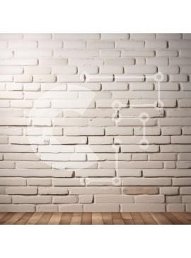 Intra Συλλεκτικό Ξύλινο Παζλ Plywood  4mm - Κομψή εσωτερική διακόσμηση: Λευκός τοίχος από τούβλα με ξύλινο πάτωμα Σε Ξύλινο Κουτί - Διαστάσεις Puzzle: 10x10 cm – 25 κομμάτια