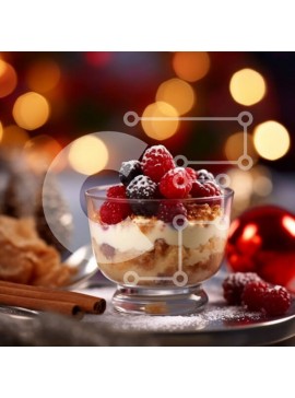 Σετ των 2 Intra Συλλεκτικό Ξύλινο Παζλ Plywood  4mm - Νόστιμη πουτίγκα με σμέουρα, βατόμουρα και ξυλάκια κανέλας Σε Ξύλινο Κουτί - Διαστάσεις: 10x10 cm – 25 κομμάτια