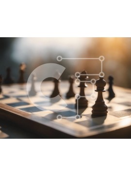 Intra Συλλεκτικό Ξύλινο Παζλ Plywood  4mm - Σκακιέρα με ασπρόμαυρα κομμάτια σκακιού Σε Ξύλινο Κουτί - Διαστάσεις Puzzle: 10x10 cm – 25 κομμάτια