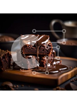 Σετ των 2 Intra Συλλεκτικό Ξύλινο Παζλ Plywood  4mm - Νόστιμη στοίβα μπράουνις με σάλτσα σοκολάτας Σε Ξύλινο Κουτί - Διαστάσεις: 10x10 cm – 25 κομμάτια