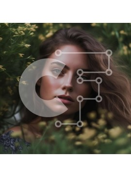 Intra Συλλεκτικό Ξύλινο Παζλ Plywood  4mm - Όμορφη εικόνα μιας νεαρής γυναίκας με ένα ρευστό φόρεμα που στέκεται σε ένα χωράφι με κίτρινα λουλούδια Σε Ξύλινο Κουτί - Διαστάσεις Puzzle: 10x10 cm – 25 κομμάτια