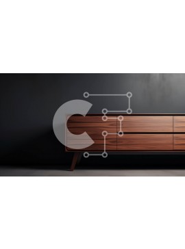 Intra Συλλεκτικό Ξύλινο Παζλ Plywood  4mm - Μοντέρνος μπουφές από ξύλο καρυδιάς με μινιμαλιστικό σχέδιο Σε Ξύλινο Κουτί - Διαστάσεις Puzzle: 10x10 cm – 25 κομμάτια