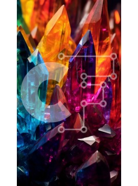 Intra Συλλεκτικό Ξύλινο Παζλ Plywood  4mm - Κοντινή εικόνα πολύχρωμων κρυστάλλων σε μαύρο φόντο Σε Ξύλινο Κουτί - Διαστάσεις Puzzle: 10x10 cm – 25 κομμάτια