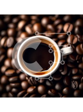 Σετ των 2 Intra Συλλεκτικό Ξύλινο Παζλ Plywood  4mm - Εκπληκτική εικόνα ενός φλιτζάνι μαύρου καφέ σε ένα κρεβάτι με φρεσκοψημένους κόκκους καφέ Σε Ξύλινο Κουτί - Διαστάσεις: 10x10 cm – 25 κομμάτια