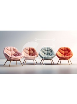 Intra Συλλεκτικό Ξύλινο Παζλ Plywood  4mm - Μοντέρνες Επενδυμένες Καρέκλες σε Διάφορα Χρώματα Σε Ξύλινο Κουτί - Διαστάσεις Puzzle: 10x10 cm – 25 κομμάτια