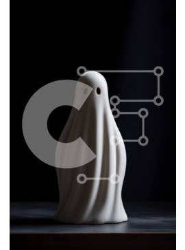 Intra Συλλεκτικό Ξύλινο Παζλ Plywood  4mm - Μυστηριώδες ειδώλιο φαντασμάτων σε άδειο τραπέζι Σε Ξύλινο Κουτί - Διαστάσεις Puzzle: 10x10 cm – 25 κομμάτια