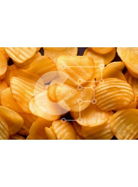 Σετ των 2 Intra Συλλεκτικό Ξύλινο Παζλ Plywood  4mm - Τραγανό και νόστιμο σωρό από πατατάκια σε λευκό φόντο Σε Ξύλινο Κουτί - Διαστάσεις: 10x10 cm – 25 κομμάτια