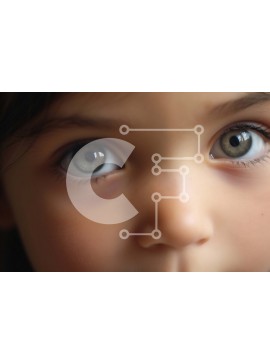 Intra Συλλεκτικό Ξύλινο Παζλ Plywood  4mm - Κοντινό πλάνο του προσώπου μιας νεαρής κοπέλας με μεγάλα πράσινα μάτια και μακριές βλεφαρίδες Σε Ξύλινο Κουτί - Διαστάσεις Puzzle: 10x10 cm – 25 κομμάτια