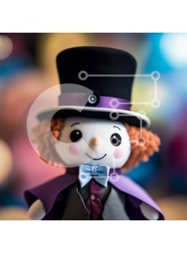 Intra Συλλεκτικό Ξύλινο Παζλ Plywood  4mm - Παιχνιδιάρικος κλόουν με ζωηρή στολή Σε Ξύλινο Κουτί - Διαστάσεις Puzzle: 10x10 cm – 25 κομμάτια