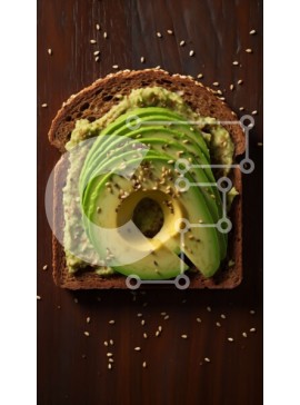 Intra Συλλεκτικό Ξύλινο Παζλ Plywood  4mm - Νόστιμο σάντουιτς αβοκάντο σε ψωμί ολικής αλέσεως με σουσάμι Σε Ξύλινο Κουτί - Διαστάσεις: 10x10 cm – 25 κομμάτια