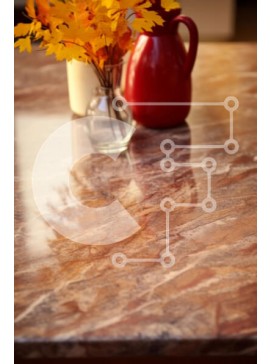 Intra Συλλεκτικό Ξύλινο Παζλ Plywood  4mm - Μαρμάρινος πάγκος κουζίνας με φθινοπωρινά φύλλα Σε Ξύλινο Κουτί - Διαστάσεις Puzzle: 10x10 cm – 25 κομμάτια