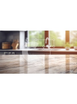 Intra Συλλεκτικό Ξύλινο Παζλ Plywood  4mm - Μαρμάρινος πάγκος κουζίνας με γυαλιστερό φινίρισμα και μαρμάρινο ράφι Σε Ξύλινο Κουτί - Διαστάσεις Puzzle: 10x10 cm – 25 κομμάτια