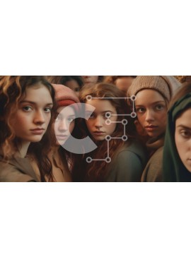 Intra Συλλεκτικό Ξύλινο Παζλ Plywood  4mm - Ομάδα νέων γυναικών με άνετα ρούχα Σε Ξύλινο Κουτί - Διαστάσεις Puzzle: 10x10 cm – 25 κομμάτια