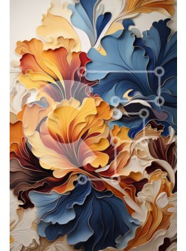 Σετ των 2 Intra Συλλεκτικό Ξύλινο Παζλ Plywood  4mm - Όμορφη κινηματογράφηση σε πρώτο πλάνο με πολύχρωμα λουλούδια σε ένα βάζο Σε Ξύλινο Κουτί - Διαστάσεις: 10x10 cm – 25 κομμάτια