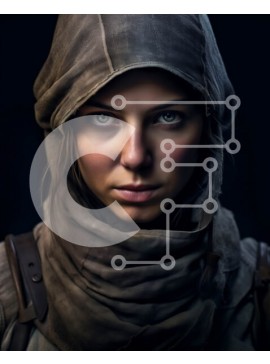 Intra Συλλεκτικό Ξύλινο Παζλ Plywood  4mm - Σοβαρή γυναίκα στο Hoodie και το κασκόλ Στοκ Φωτογραφία Σε Ξύλινο Κουτί - Διαστάσεις Puzzle: 10x10 cm – 25 κομμάτια