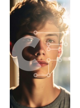 Intra Συλλεκτικό Ξύλινο Παζλ Plywood  4mm - Πορτρέτο ενός νεαρού άνδρα σε απαλό φυσικό φως Σε Ξύλινο Κουτί - Διαστάσεις Puzzle: 10x10 cm – 25 κομμάτια