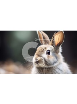 Intra Συλλεκτικό Ξύλινο Παζλ Plywood  4mm - Αξιολάτρευτη εικόνα ενός χνουδωτού καφέ κουνελιού Σε Ξύλινο Κουτί - Διαστάσεις: 10x10 cm – 25 κομμάτια