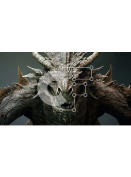 Intra Συλλεκτικό Ξύλινο Παζλ Plywood  4mm - Άγριος δράκος με αιχμηρά δόντια και κέρατα έτοιμος να επιτεθεί Σε Ξύλινο Κουτί - Διαστάσεις Puzzle: 10x10 cm – 25 κομμάτια