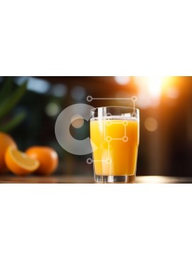 Σετ των 2 Intra Συλλεκτικό Ξύλινο Παζλ Plywood  4mm - Ποτήρι φρεσκοστυμμένο χυμό πορτοκαλιού σε ένα ξύλινο τραπέζι Σε Ξύλινο Κουτί - Διαστάσεις: 10x10 cm – 25 κομμάτια