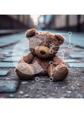 Intra Συλλεκτικό Ξύλινο Παζλ Plywood  4mm - Αξιολάτρευτη εικόνα ενός καφέ αρκουδάκι που κάθεται σε ένα στενό Σε Ξύλινο Κουτί - Διαστάσεις: 10x10 cm – 25 κομμάτια