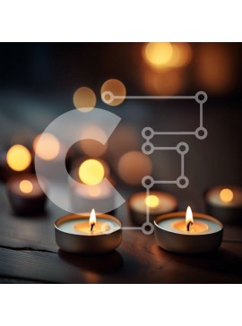 Intra Συλλεκτικό Ξύλινο Παζλ Plywood  4mm - Ειρηνική εικόνα αναμμένων κεριών σε ένα γαλήνιο περιβάλλον Σε Ξύλινο Κουτί - Διαστάσεις Puzzle: 10x10 cm – 25 κομμάτια