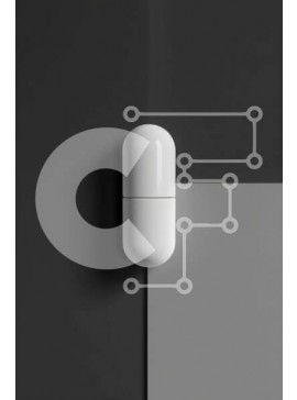 Intra Συλλεκτικό Ξύλινο Παζλ Plywood  4mm - Λευκό χάπι σε αφηρημένο ασπρόμαυρο φόντο Σε Ξύλινο Κουτί - Διαστάσεις Puzzle: 10x10 cm – 25 κομμάτια