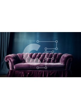 Intra Συλλεκτικό Ξύλινο Παζλ Plywood  4mm - Κομψός μωβ βελούδινος καναπές σε δωμάτιο με χαμηλό φωτισμό Σε Ξύλινο Κουτί - Διαστάσεις Puzzle: 10x10 cm – 25 κομμάτια