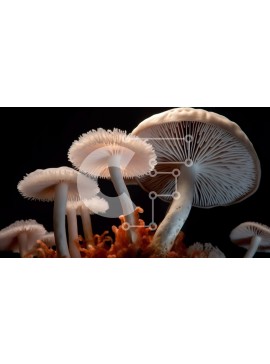 Intra Συλλεκτικό Ξύλινο Παζλ Plywood  4mm - Όμορφη εικόνα των μανιταριών που αναπτύσσονται σε ένα κούτσουρο στο δάσος Σε Ξύλινο Κουτί - Διαστάσεις: 10x10 cm – 25 κομμάτια