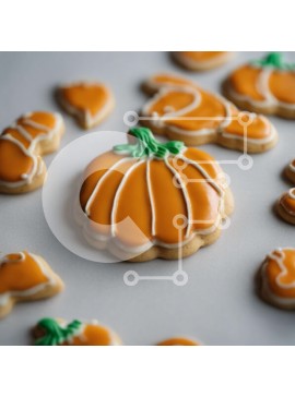 Σετ των 2 Intra Συλλεκτικό Ξύλινο Παζλ Plywood  4mm - Μπισκότα ζάχαρης με θέμα το φθινόπωρο με κολοκύθες και φύλλα Σε Ξύλινο Κουτί - Διαστάσεις: 10x10 cm – 25 κομμάτια