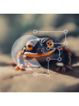 Intra Συλλεκτικό Ξύλινο Παζλ Plywood  4mm - Κοντινό πλάνο ενός μικρού βάτραχου με μεγάλα μάτια Σε Ξύλινο Κουτί - Διαστάσεις: 10x10 cm – 25 κομμάτια