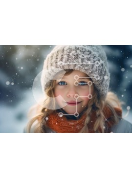 Intra Συλλεκτικό Ξύλινο Παζλ Plywood  4mm - Αξιολάτρευτη εικόνα ενός νεαρού κοριτσιού με χειμερινό καπέλο και κασκόλ που παίζει στο χιόνι Σε Ξύλινο Κουτί - Διαστάσεις Puzzle: 10x10 cm – 25 κομμάτια