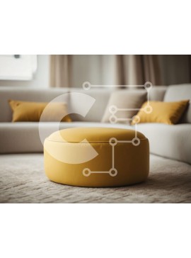 Intra Συλλεκτικό Ξύλινο Παζλ Plywood  4mm - Κίτρινο οθωμανικό στο σαλόνι Σε Ξύλινο Κουτί - Διαστάσεις Puzzle: 10x10 cm – 25 κομμάτια